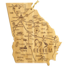 Totally Bamboo Destination Georgia State Shaped Cutting Board Charcuterie en Kaas Serveerplank - Georgia Cadeau voor thuisdecoratie of dagelijks keuk