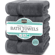 Utopia Towels Premium Bath Towels (Pack of 4, 69 x 137 cm) 100% Ring-Spun Cotton Towel set for Hotel and Spa, Maximum Softness and Highly Absorbent...