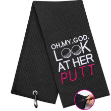 Grappige Golf Handdoek, Oh Mijn God Kijk naar Haar Putt - Golf Cadeaus voor Mannen en Vrouwen
