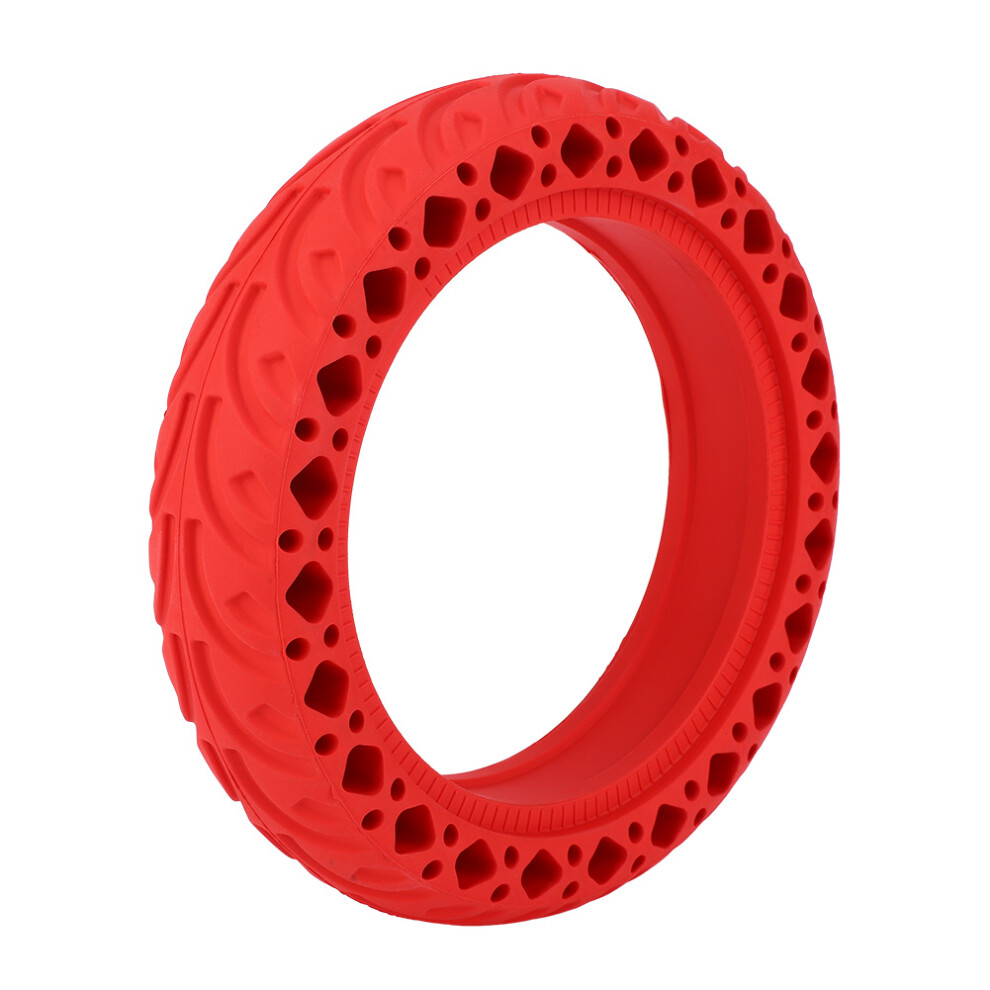 Shock Absorbing 8.5 Inch Rubber Tire For Electric Scooter Prismatic Design Red 9341362481467