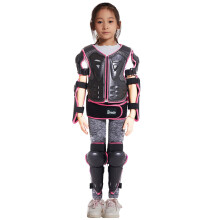 Reomoto Kids Crossmotoruitrusting Kind Jeugdvest Ridng Garding Set voor Motorrijden Fietsen Ski? MTB met Knie Elleboogbeschermers (Roze)