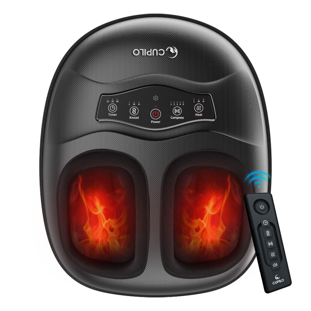 Cupilo Hsa Eligible Heated Feet Massager - Shiatsu Foot Massager For Plantar Fasciitis Neuropathy Upgraded Foot Massager With Remote Gifts For Women