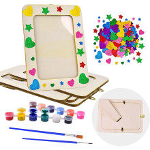 Aweyka Kit per Pittura Artigianale di Cornici per Foto 5 Confezioni 6 x 8 pollici Cornici per Foto in Legno Fai-da-Te con Supporto e Protezione T