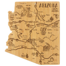 Totally Bamboo Destination Arizona State Shaped Cutting Board Charcuterie en Kaas Serveerplank - Arizona Cadeau voor thuisdecoratie of dagelijks keuk