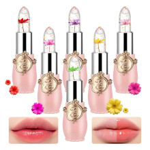 Set di 6 rossetti in gelatina con fiori di cristallo, set di lucidalabbra idratante che cambia colore, set regalo idratante con macchie magiche c