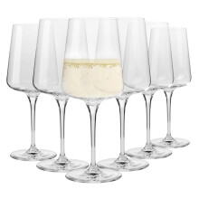 White and Sparkling Large Wine Glasses Drinking | 6 Pieces Set | 400 ml | Infinity Collection | Elegant | Cocktail Crystal Set Wedding Gift |