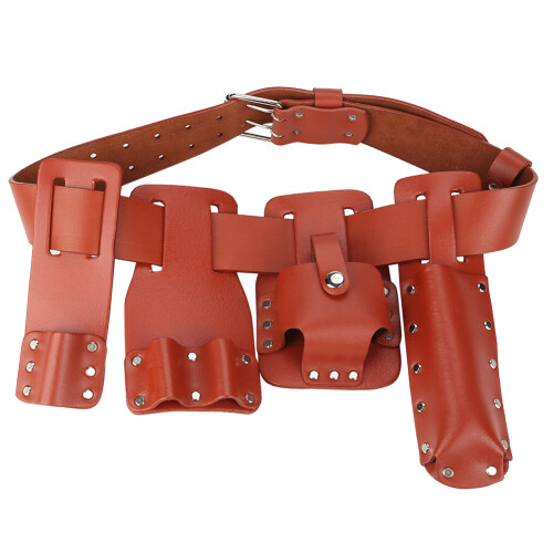 5in1 Leather Tool Pouch with 4 Movable Holders for Scaffolding and Construction 1
