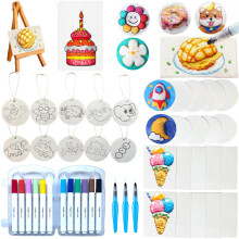 Kit de pintura con textura de espuma mgica Aqua Puffs, regalo de Navidad para nietos. Incluye 30 piezas de papel de espuma texturizado, 12 color