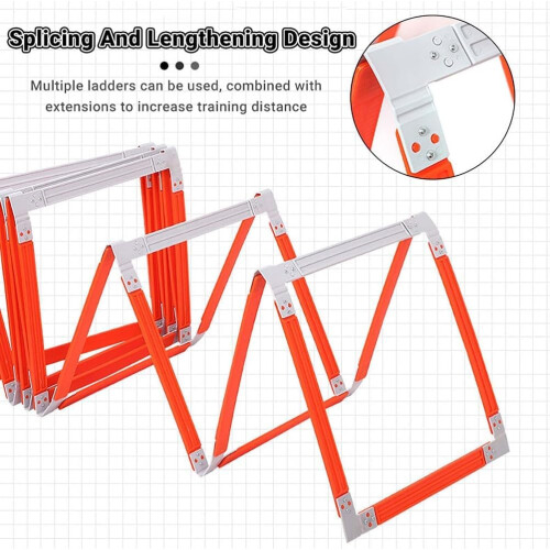Foldable Agility Ladder for Speed and Footwork Training, Durable PP Material for All Ages 10 Grids 1