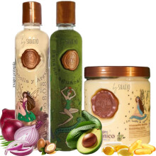 RITUAL BOTANICO KIT 3 Crecimiento Acelerado Ultra Reparador S.O.S de Origen Bot?nico: Shampoo de Cebolla Mascarilla para el Cabello Bomba Capilar Aco