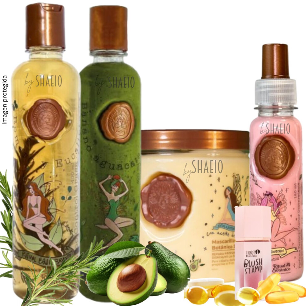 Shaeio Ritual Botanico Kit Crecimiento Acelerado Y Reparaci?N S.o.s.: Shampoo De Romero Mascarilla Para El Cabello Con Colageno Acondicionador Intensivo P