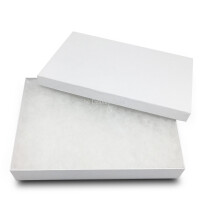 TheDisplayGuys - Paquet de 25 coffrets cadeaux/coffrets bijoux en carton kraft #53 avec. Rembourrage et couvercle en coton - Tourbillon blanc -