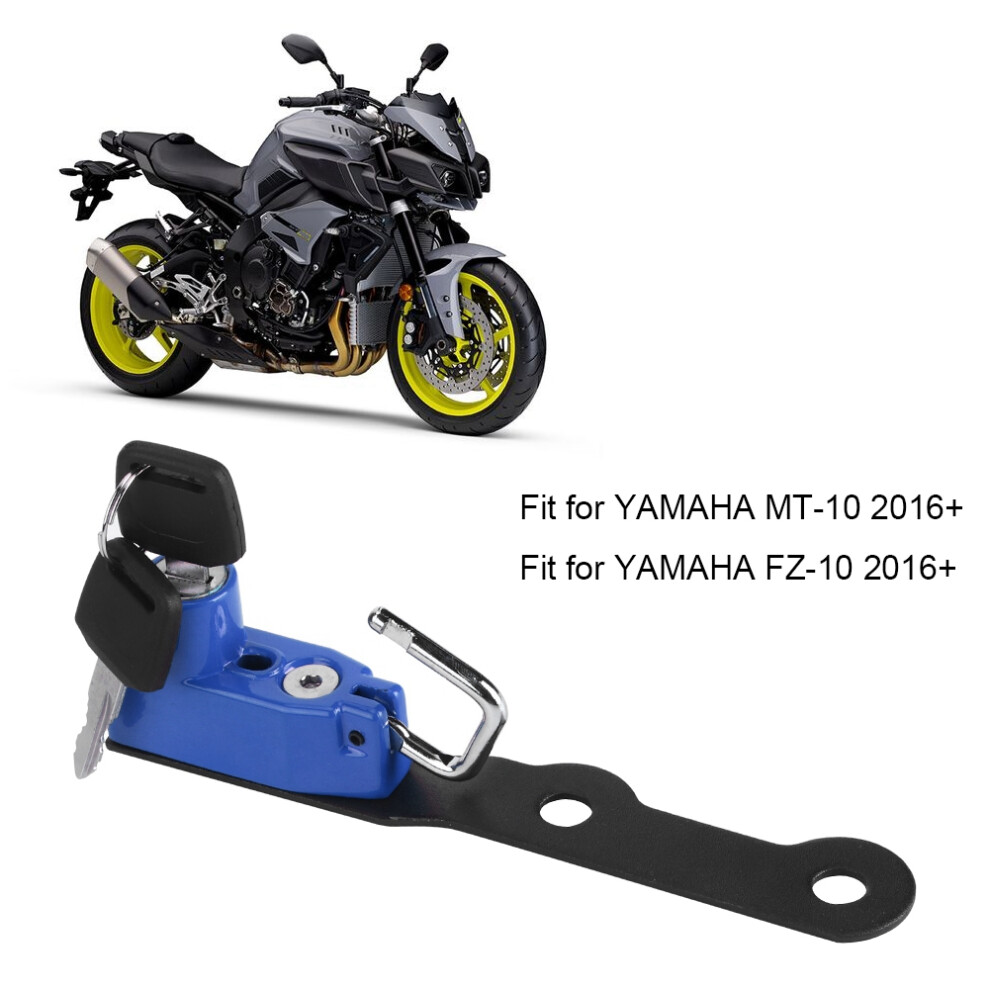 Motorcycle Helmet Lock Mount For Yamaha Mt-10 / Fz-10 2016+ Aluminum Alloy Blue 4311362482523