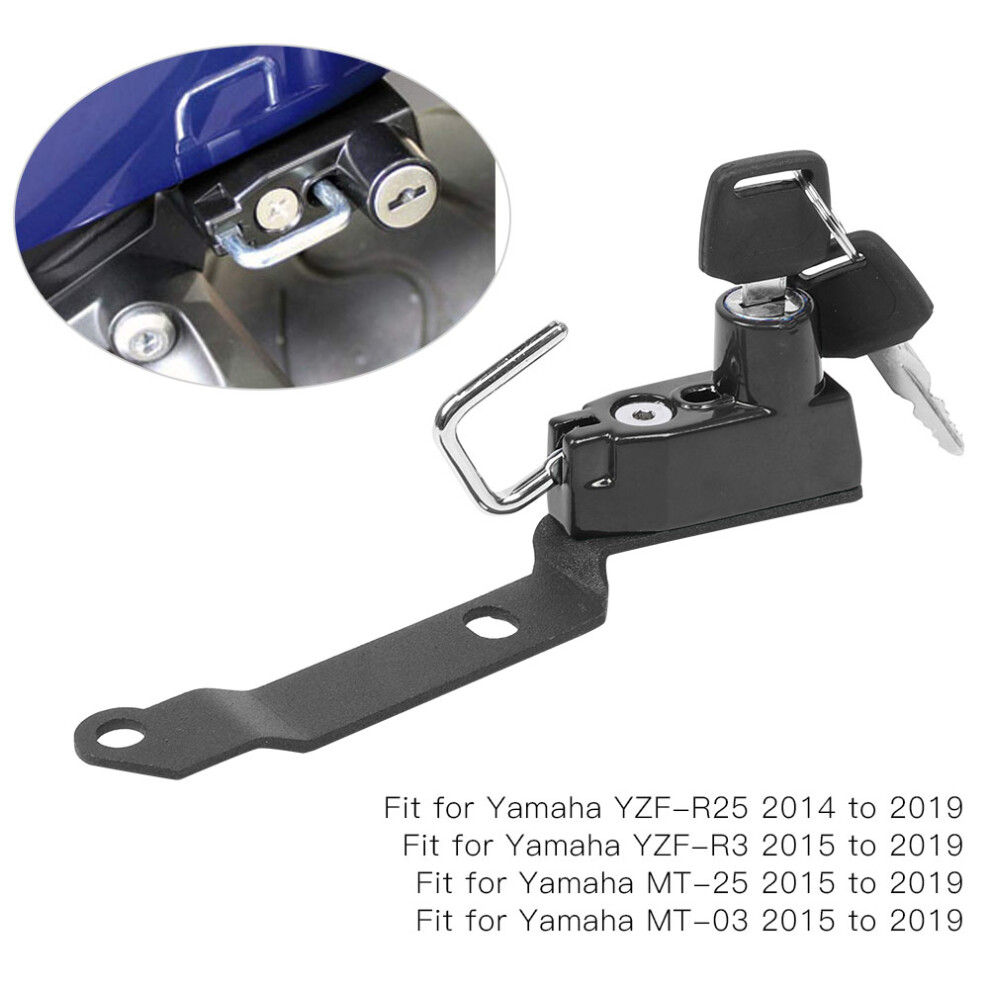 Durable Helmet Lock For Yamaha R25 R3 Mt03 Mt25 Black 8751362482622
