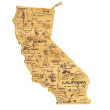 Totally Bamboo Destination California State Shaped Cutting Board Charcuterie en Kaas Serveerplank - Californi?Cadeau voor thuisdecoratie of dagelijks