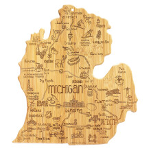 Totally Bamboo Destination Michigan Mitten State Shaped Cutting Board Charcuterie en Kaas Serveerplank - Michigan Cadeau voor thuisdecoratie of dagel