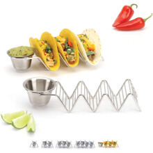 Stilig tortillastativ, meksikansk matstativ i rustfritt stål for tacostativ, burrito- og pannekakestativ, elegante materialer av høy kvalitet,