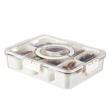 Snackle Box Bärbara Snackfat, Genomskinlig Organizer Flera Fack Stapelbar Design Matförvaringsorganisatör Bibehåller Fräschör för Frukter och