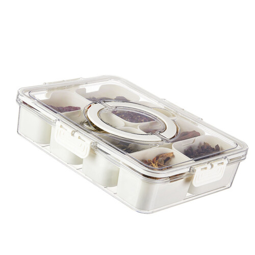 Φορητά πιάτα σνακ Snackle Box, διαφανής διοργανωτής πολλαπλών διαμερισμάτων, 1