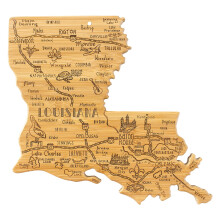 Totally Bamboo Destination Louisiana State Shaped Cutting Board Charcuterie en Kaas Serveerplank - Louisiana Cadeau voor thuisdecoratie of dagelijks