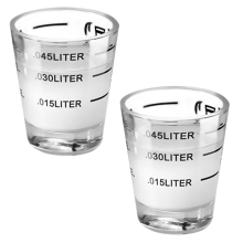 Microwavable Espresso Shot Glasses, Heat Safe Glass Measuring Cups With Durable Material And Weighted Base Perfect For Weight Management, Set Of 2