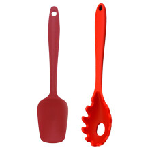 BPA Free Spatula Set, Premium Silicone Non Stick Utensils Ergonomic Handle, Non Scratch for Cookware, Dishwasher Safe for Quick Cleaning (2 Pcs)