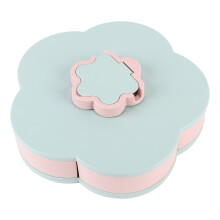 Recipiente giratorio para aperitivos con forma de flor, bandeja multicompartimento con base antideslizante, plato reutilizable para frutos secos,