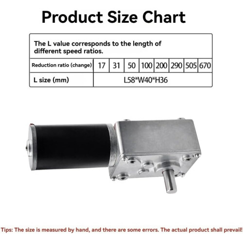 5840-31ZY Turbo Worm Encoder Micro DC Reduction Motor Self Locking Speed Control Small Motor 24V 24V40RPM 2