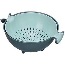 Scolapasta da cucina colorato, a doppio strato girevole per una facile pulizia, in plastica PP ecologica con design salvaspazio e pulizia senza