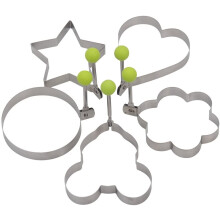Ausstechformen-Set, 5-teilig, blumenförmig, aus Edelstahl, ideal zum Formen von Teig, antihaftbeschichtet für die Pfanne, perfekt für Pfannkuchen,