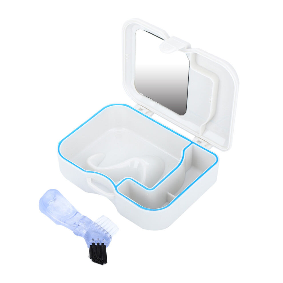 Sturdy Denture Box with Mirror: Safe Storage & Cleaning Solution