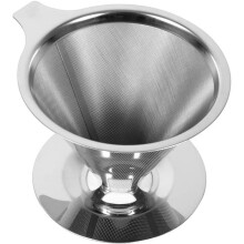 Filtre à café professionnel à infusion lente, en acier inoxydable, réutilisable, sans papier, double couche, maille fine, compatible avec tous