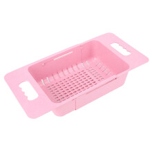 Colador de plástico sin BPA para fregadero extensible, cesta de drenaje multiusos, colador de cocina ajustable, gran capacidad, apto para