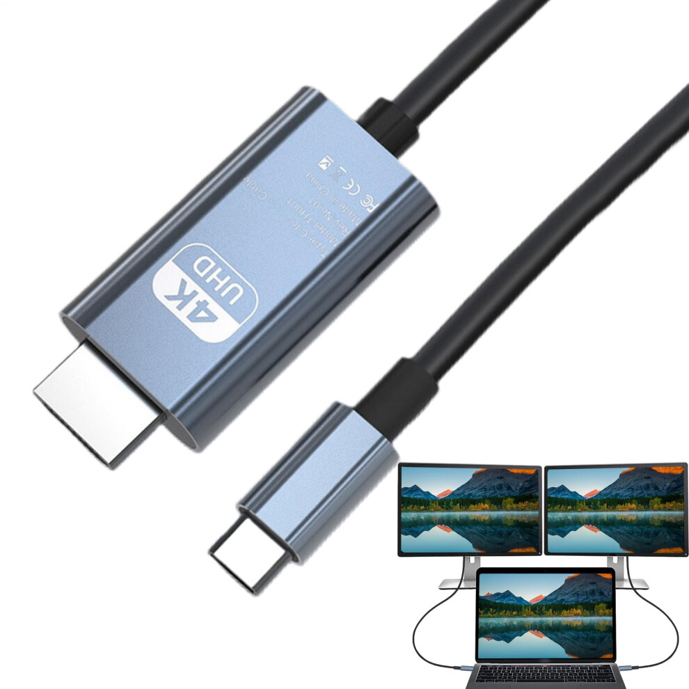 Usb C To Hdtv Adapter - Cable Adapter,4K60hz Video Cord For Laptop Monitor Tv Supports Conference Room Presentations Projector Classroom Teaching 9105992155224