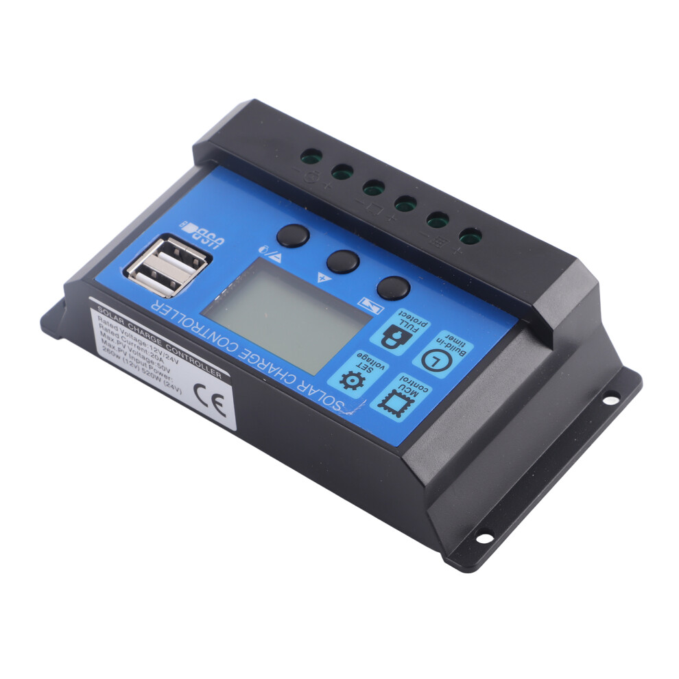 Intelligent 12V 24V 20A Solar Charge Regulator Usb Ports For Devices 7631362488569