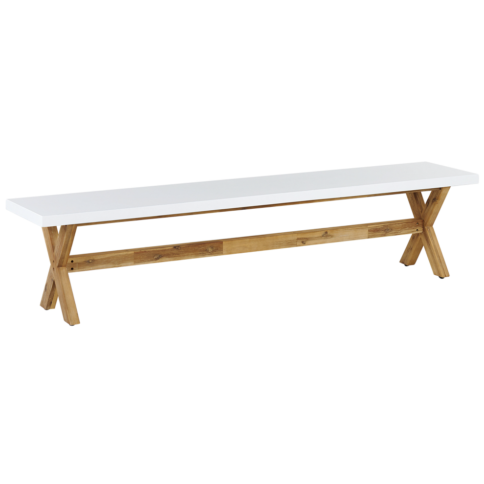 Garden Bench OLBIA 200 cm Concrete White-image-OPC-PCWHFZJ-NEW