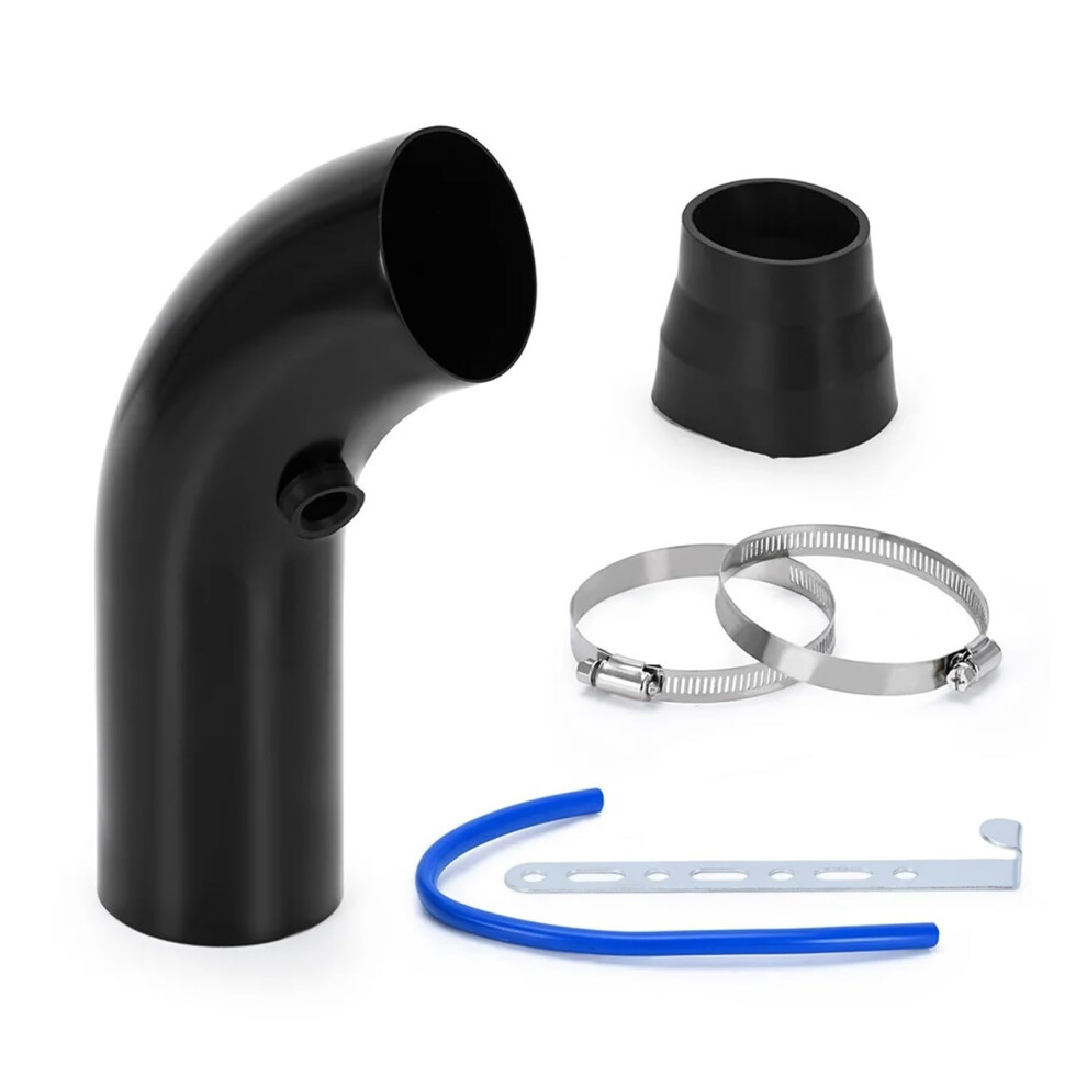 Car Air Intake Snorkel Kit Pqy-Imk14 Universal 3" 76Mm Air Filter & Cold Air Intake Pipe Turbo Induction Pipe Tube Kit Without Air Filter Cone(Black) Black 9105992155569