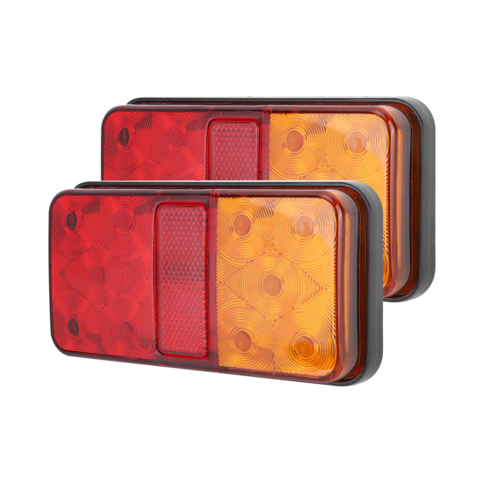 2Pcs Universal 10Led Taillight 10-30V For Truck Rv Boat Red/Yellow 9331362491030