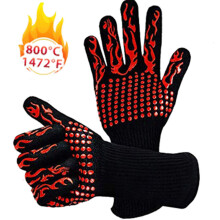 Rutschfeste Silikon-Grillhandschuhe, hitzebeständige Handschuhe, feuerfeste Handschuhe in Einheitsgröße zum Kochen, Backen, Grillen und Schweißen