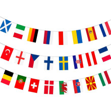 A dekorációk bajnoka: Európa-bajnokságra készült szövet zászlaja Top24Nations zászlókkal, nem fakuló, élénk színű zászlók a tartós