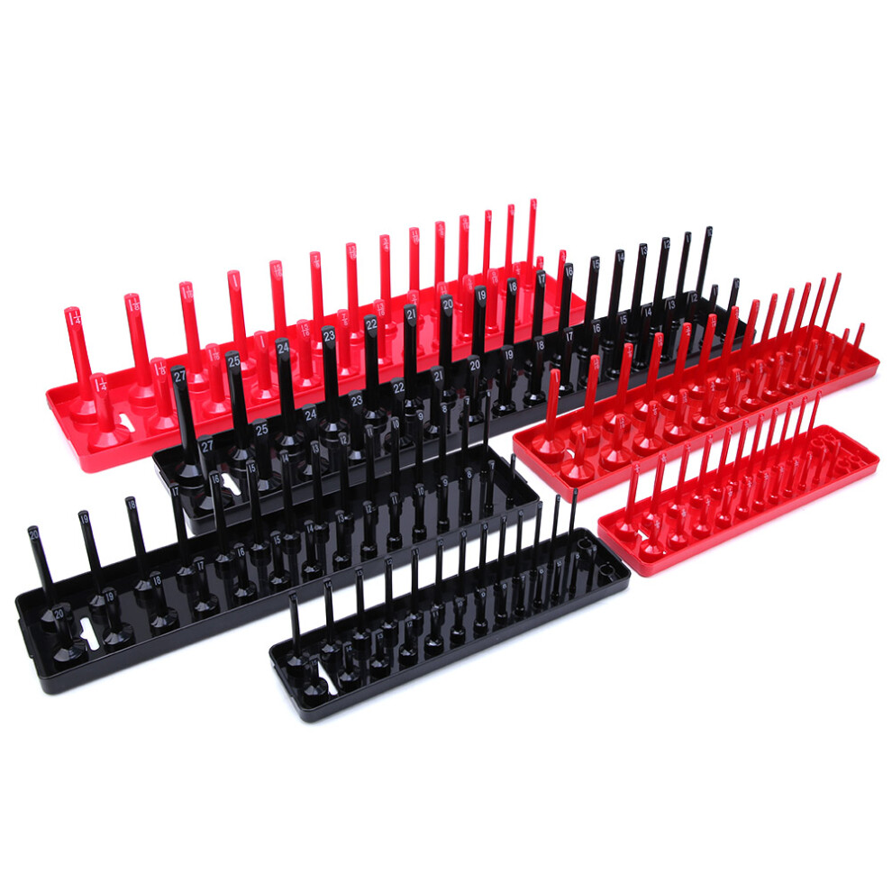6Pcs Socket Organizer Set For Inch & Metric Sizes - Plastic Storage Rack 8361362491984