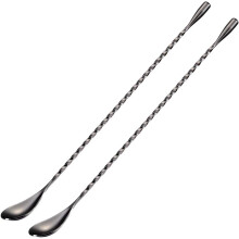 Cocktaillöffel aus Edelstahl, spülmaschinenfest, spiralförmiges Design, 30 cm lange Rührstäbchen, 2er-Set, langlebig, korrosionsbeständig,