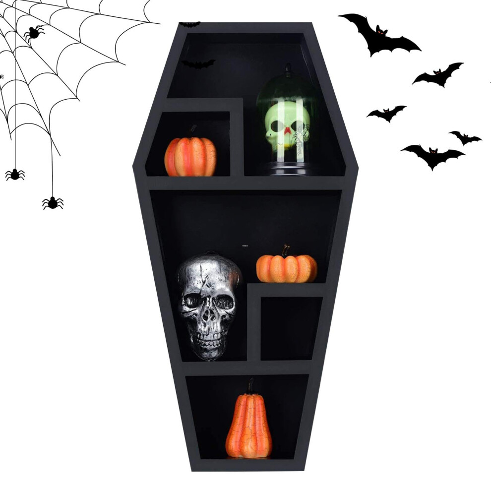 Halloween Coffin Shelf,Gothic Floating Coffin Shelves - Coffin Floating Shelf, Creative Coffin Bookshelf, Large Decorative Coffin Shelf 9323874039107