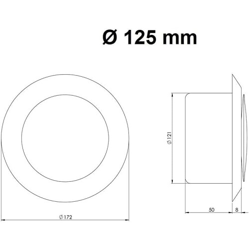 Cache-conduit de ventilation pour installation murale et plafond, diffuseur réglable facile à installer avec ressorts de serrage, vanne 1