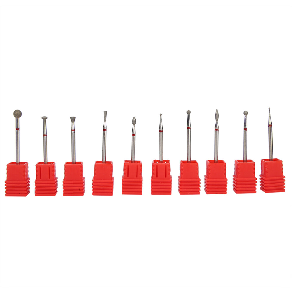 10Pcs Nail Drill Bits Set for Nail Care including Polishing and Filing Tools