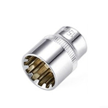 12 Point Mirror Short Socket Head 3/8 Inch Drive for Torx Bit Ratchet Wrench Adapter Set in Chrome Vanadium Steel with High-Torque Design and (15mm)