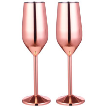 Champagnefløyter, elegant design, uknuselig vinglasssett i rustfritt stål, perfekt for utendørs bruk på piknik, grilling, fester, campingturer, Bo