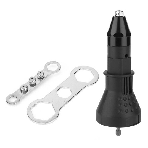 High-Strength Black Rivet Nut Gun Adapter for Power Drill Use 1