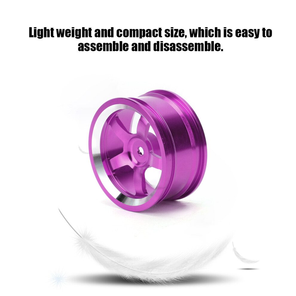 4Pcs 1/10 Aluminum Alloy Rc Wheel Hub Set 52Mm For Touring Drift Cars Purple 7891362499181