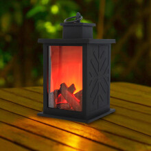 Dekorative flammenlose LED-Kaminlaterne Tisch-, Hänge- und Innen- sowie Außengelegenheit, 24,5 cm